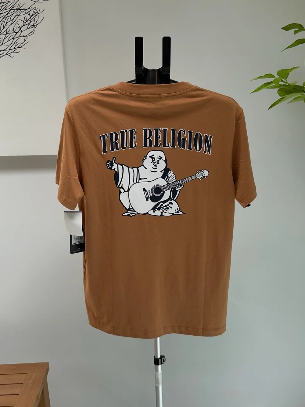 True Religion Men's Rust Brown Horseshoe Crew Neck Tee